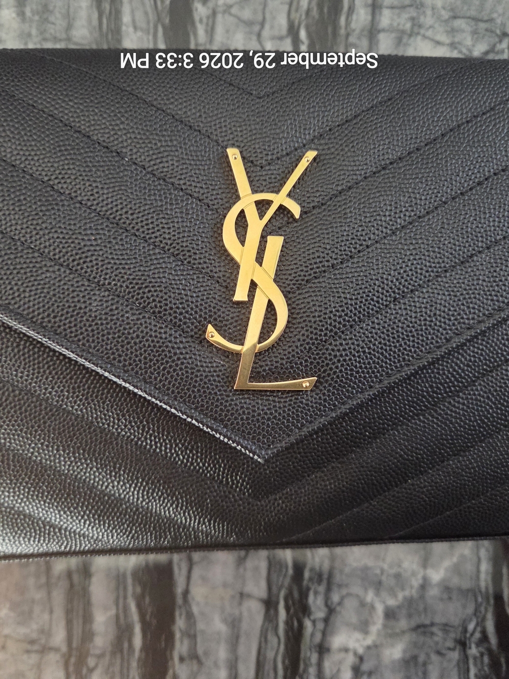 Saint Laurent Cassandre Matelassé Flap Pouch Black Quilted Leather Cross BodyBag